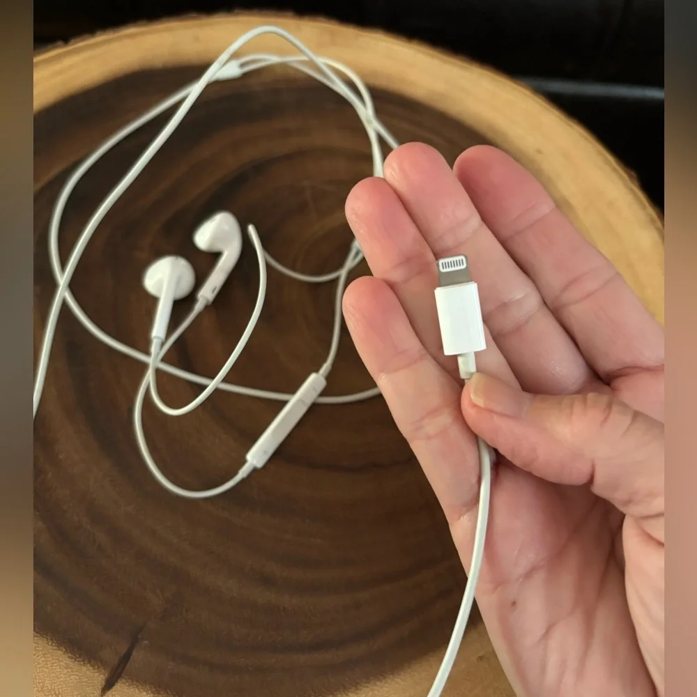 Apple earbuds iPhone, like brand new apple plug.